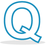 Icon showing the letter Q