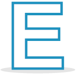 Icon showing the letter E