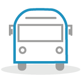 Icon style graphic of a small bus