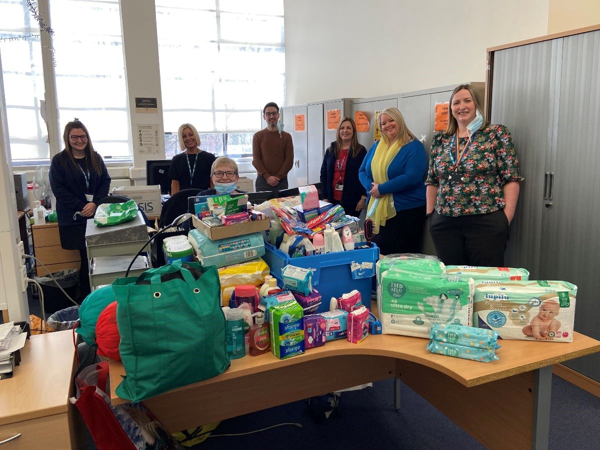 NHSGGC staff collect essentials for Ukrainian refugees arriving in Scotland