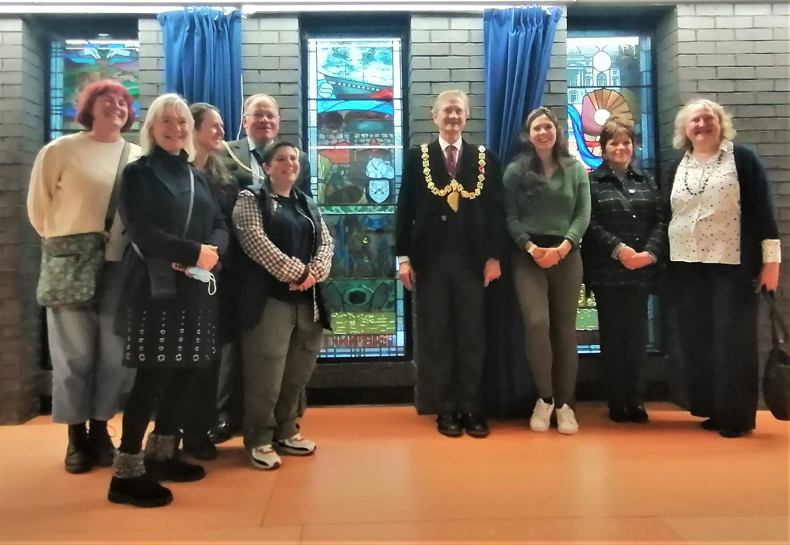 New stained glass windows light up Link corridor at Glasgow Royal Infirmary