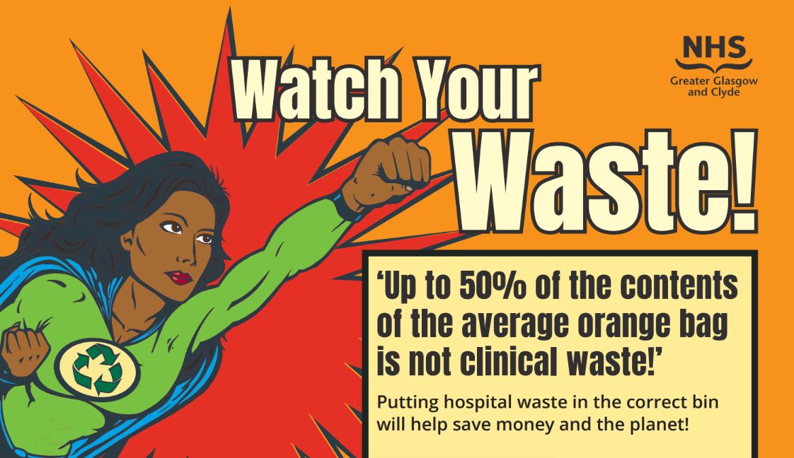 A superheroine launches a campaign to save money on waste disposal