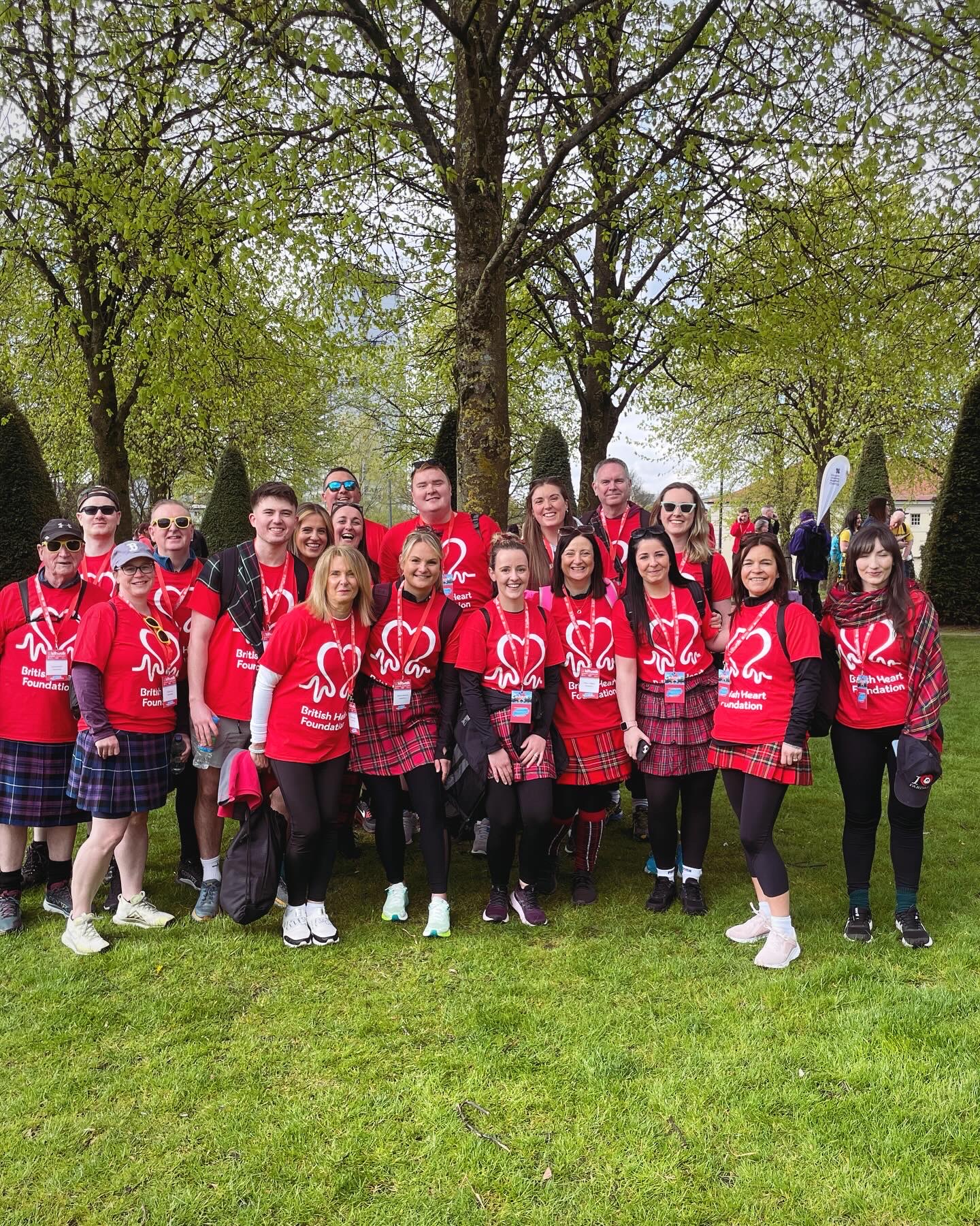 Cardiology team raise thousands for British Heart Foundation in Kiltwalk fundraiser