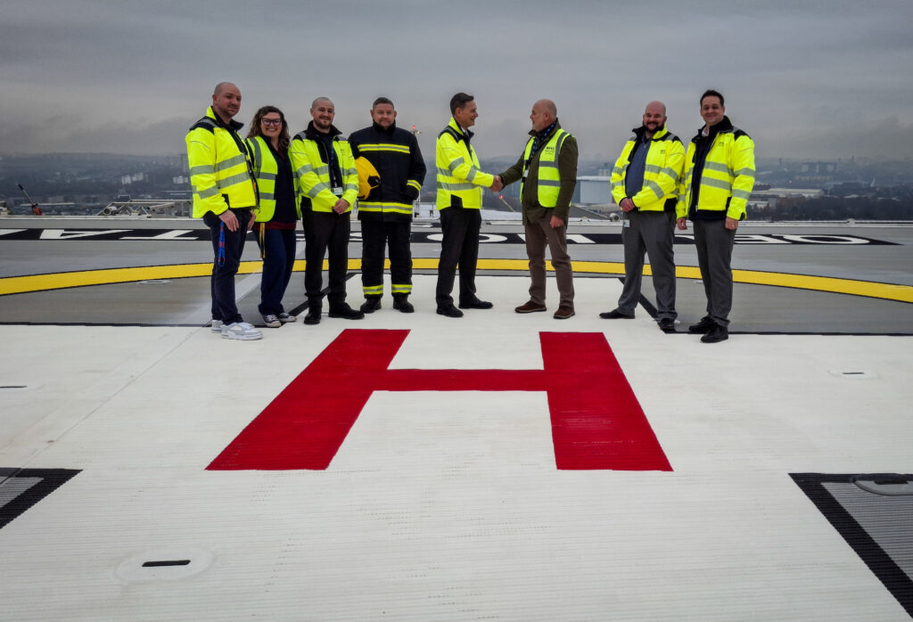 From left: From left - Graham Christie, General Manager, Emergency and Acute Medicine, QEUH; Nicola Baxter, Lead Nurse, Emergency Department, QEUH; Daniel Martin, Trainee Estates Manager, NHSGGC; Gary Armstrong, Security/Fire Team Member, QEUH; Euan Smith, Estates Manager, QEUH; Simon Jones, HELP Appeal; Ross McFarlane, Logistics and Security Manager, QEUH; David Kelly, Assistant Head of Facilities, QEUH